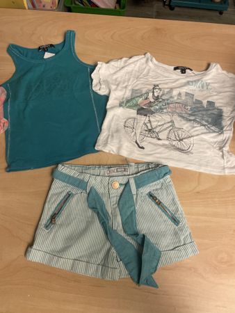 3-tlg. Mädchen Set Gr. 98/104,DKNY Shirt Top Shorts