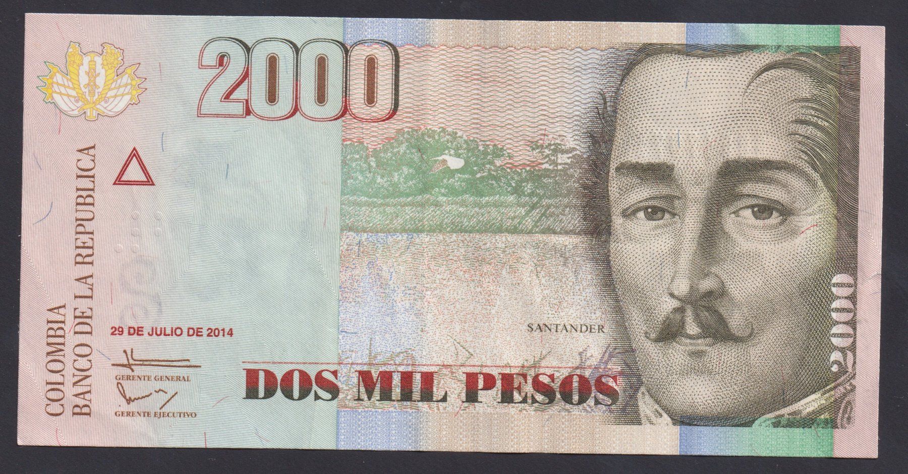 Banknoten: Kolumbien 2000 Pesos 2014 – Gebraucht aus Brugg AG von banknoten_muesli