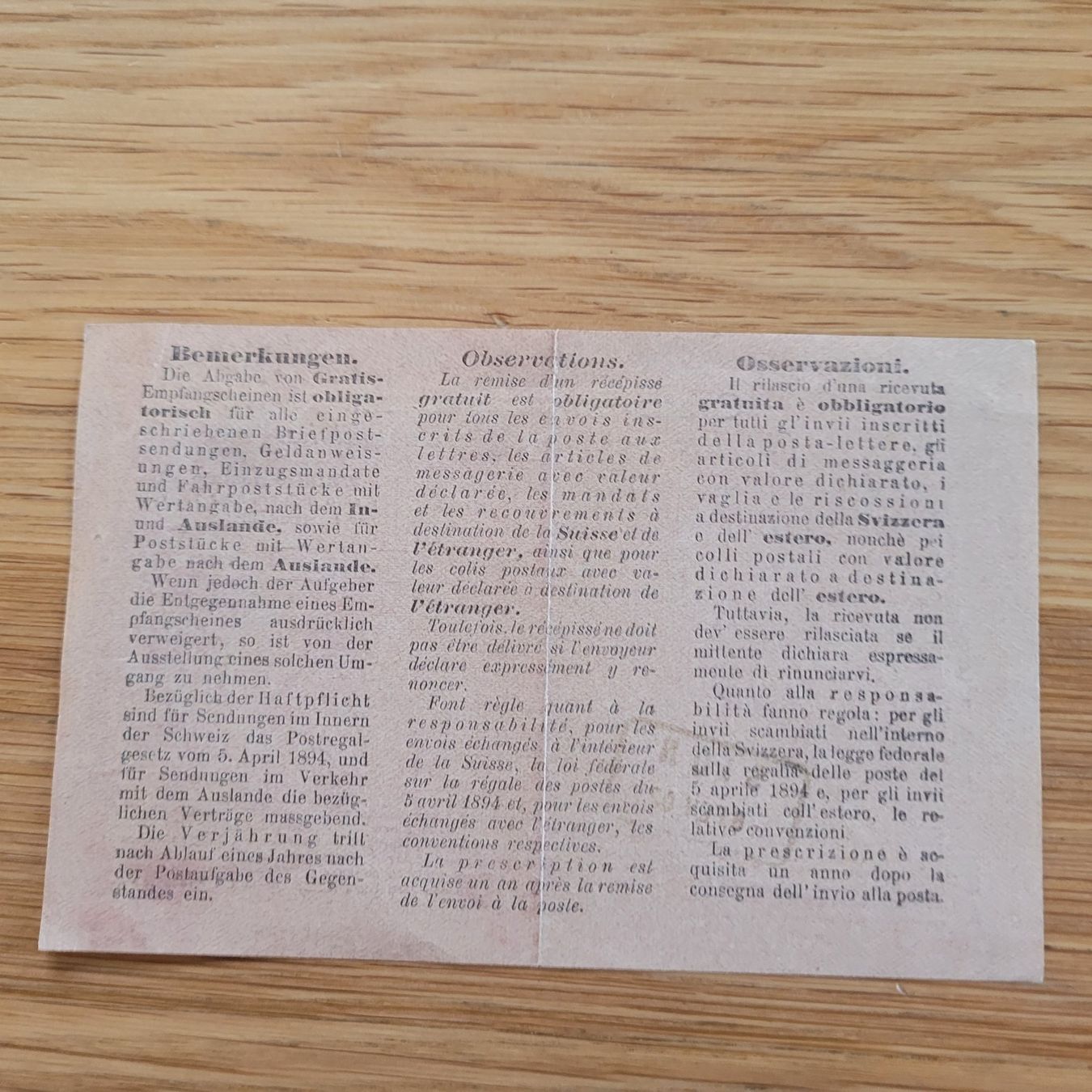Alle Briefmarken: Document Récépissé Sion 1902 – Gebraucht aus Biel/Bienne von Destockweb 1