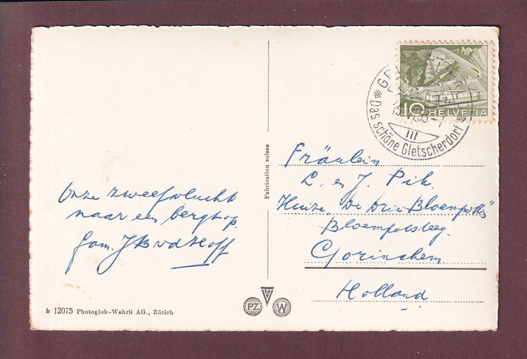 Ansichtskarten: GRINDELWALD - Firstbahn - Eiger - 1953 – Gebraucht aus Pully von nicecards 1
