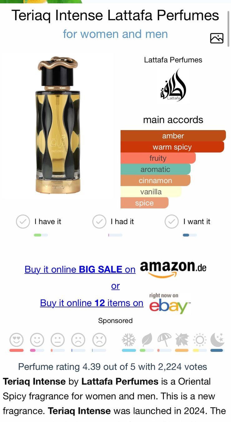 Lattafa Profumi & Eau de Toilette: Lattafa Teriaq Intense EDP 4ml. Neu – Nuovo e nell'imballaggio originale da Zürich venduto da deruja 3