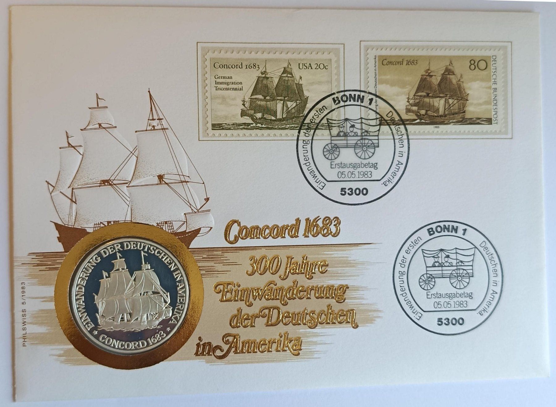 Medaglie: Numisbrief Concord mit Silbermedaille 999 – Usato da Luzern venduto da Vreneli_1