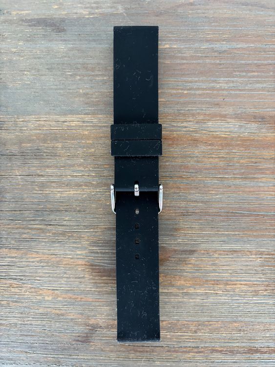Kautschuk Uhrenarmband schwarz 20mm 3
