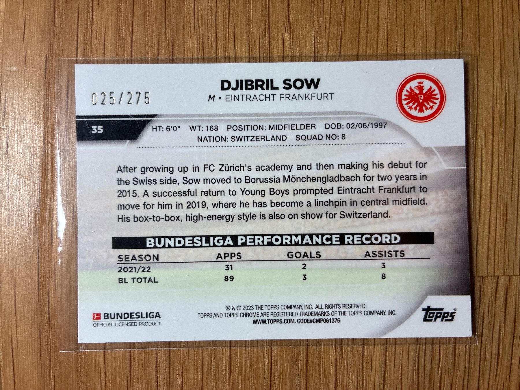 Panini Carte collezionabili: Topps Chrome Djibril Sow /275 – Usato da Wangenried venduto da Garagara 1