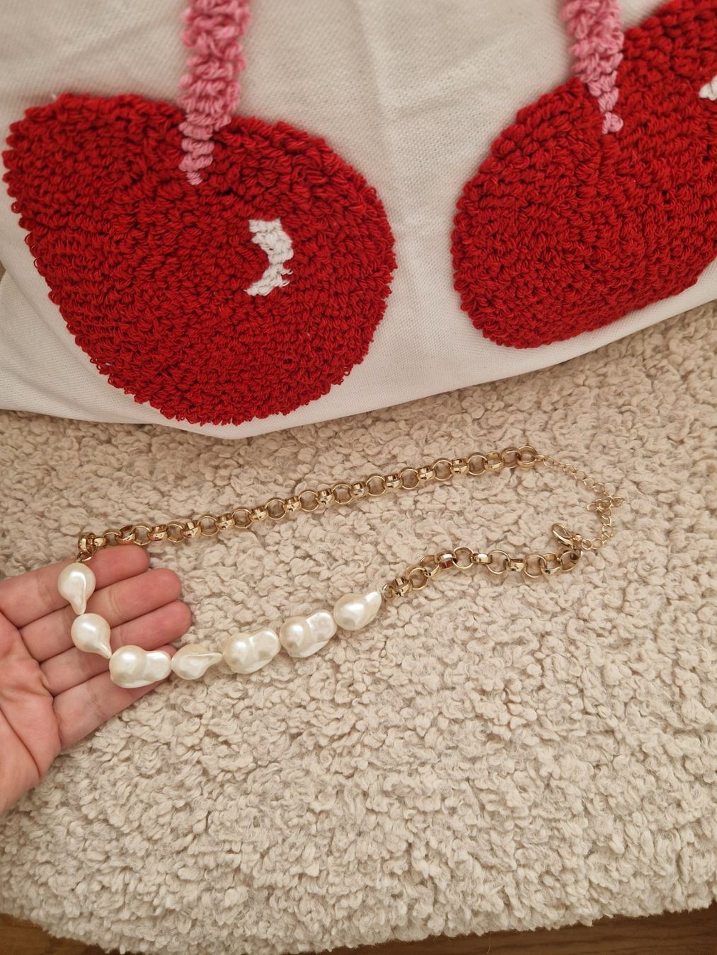 Mango Catenine: Mango Kette mit Süsswasserperlen, Gold/Weiss – Usato da Erlinsbach SO venduto da ULIKH 3