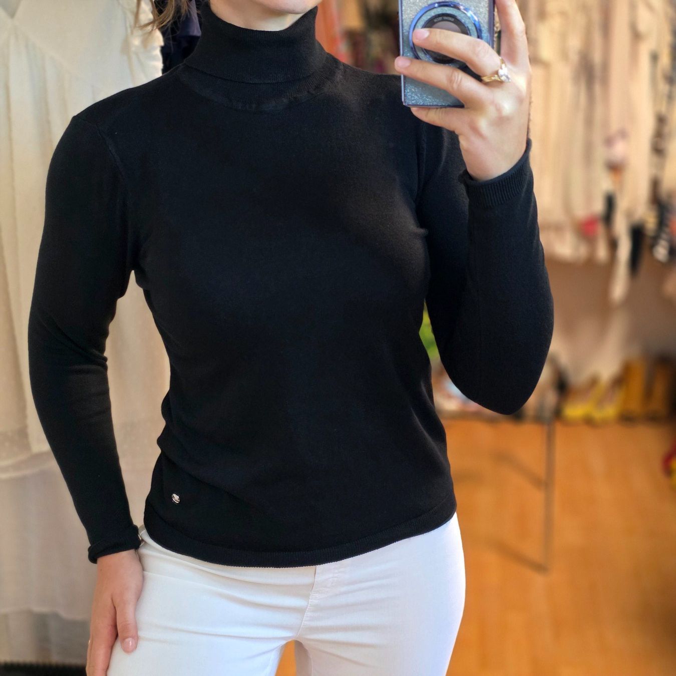 Walbusch Pullover & Sweatshirts: Walbusch Rollkragenpullover Viskose Schwarz Gr. M/L Elegant – Gebraucht aus Wald ZH von CapLux