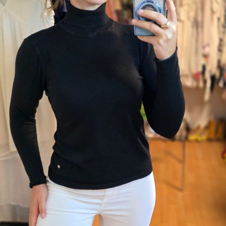 Walbusch Rollkragenpullover Viskose Schwarz Gr. M/L Elegant