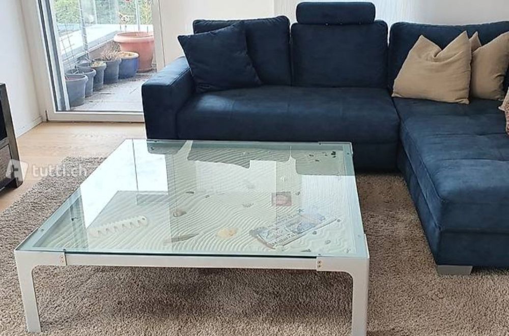 Cagnolier Runder Couchtisch - Holzoptik Mit Metallgestell Und Stauraum