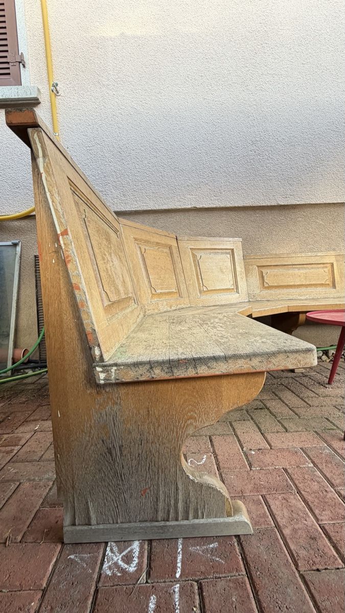 Panchine: Banc d'angle rustique en bois massif, charme authentique – Usato da Grolley venduto da GM-CK 4