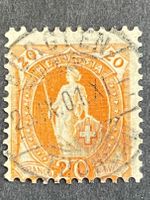 Znr 66E Vollstempel Bürglen mit Abart Farblosestelle