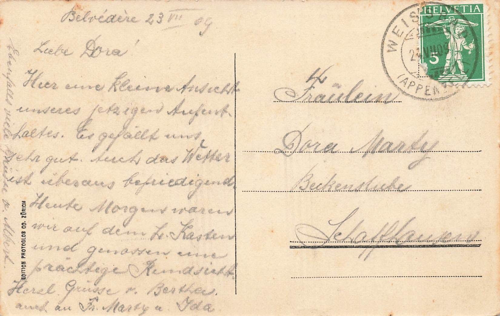 Cartoline postali: Hotel belvedere bei weissbad – Usato da Biasca venduto da Blenio71 1