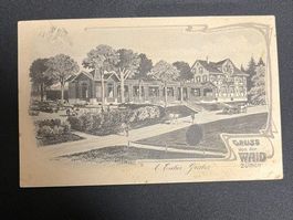 Alte Fotokarte Zürich Wipkingen – Restaurant Waid, 1911