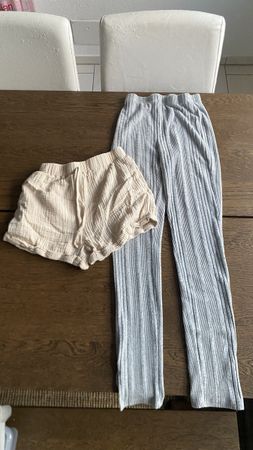 Hose Shorts beige grau Grösse M neuwertig Shein Damen bequem