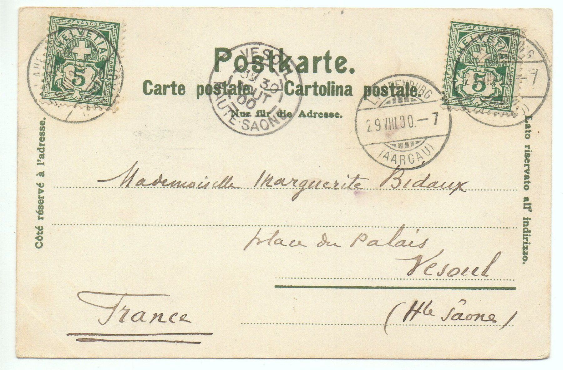 Cartoline postali: LITHO Gruss aus LAUFENBURG 1900 – Usato da Jona venduto da philajona 1