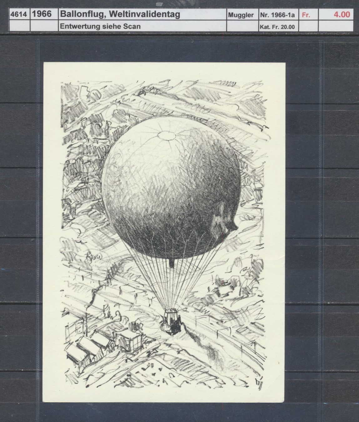 Tous les timbres: 1966 Ballonflug, "Weltinvalidentag" – D'occasion à Winterthur par Zupogeru 1
