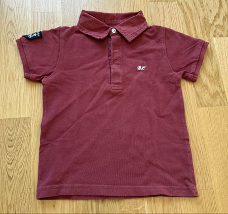 Polo d'été bordeaux, taille 92 cm