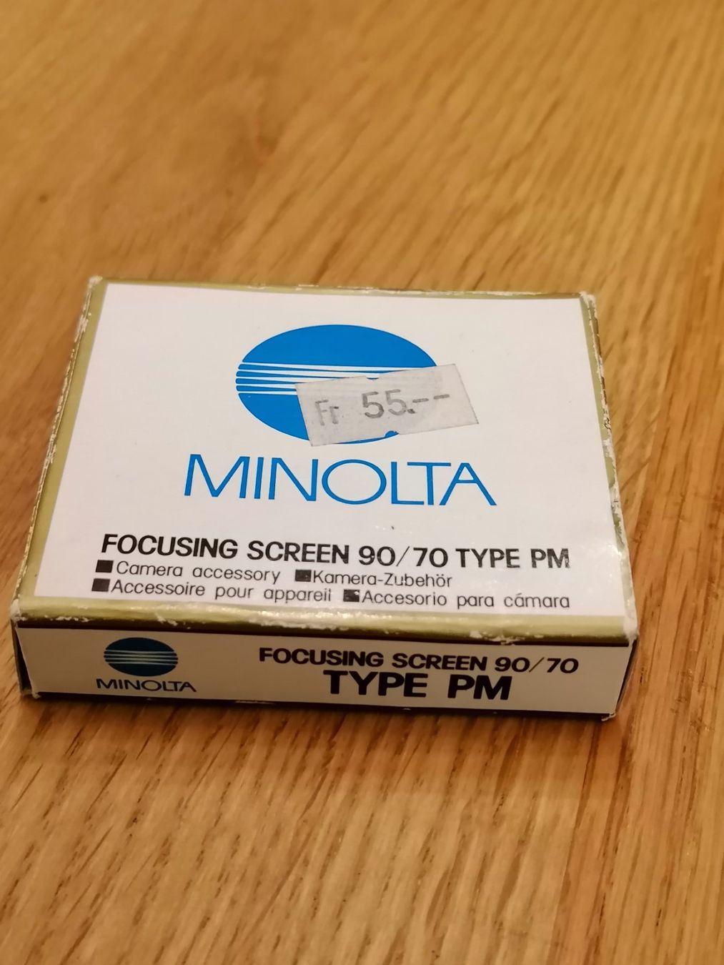 Minolta Obiettivi: Minolta Mattscheibe / Focusing Screen Type PM – Nuovo e nell'imballaggio originale da Basel venduto da vintagecollector
