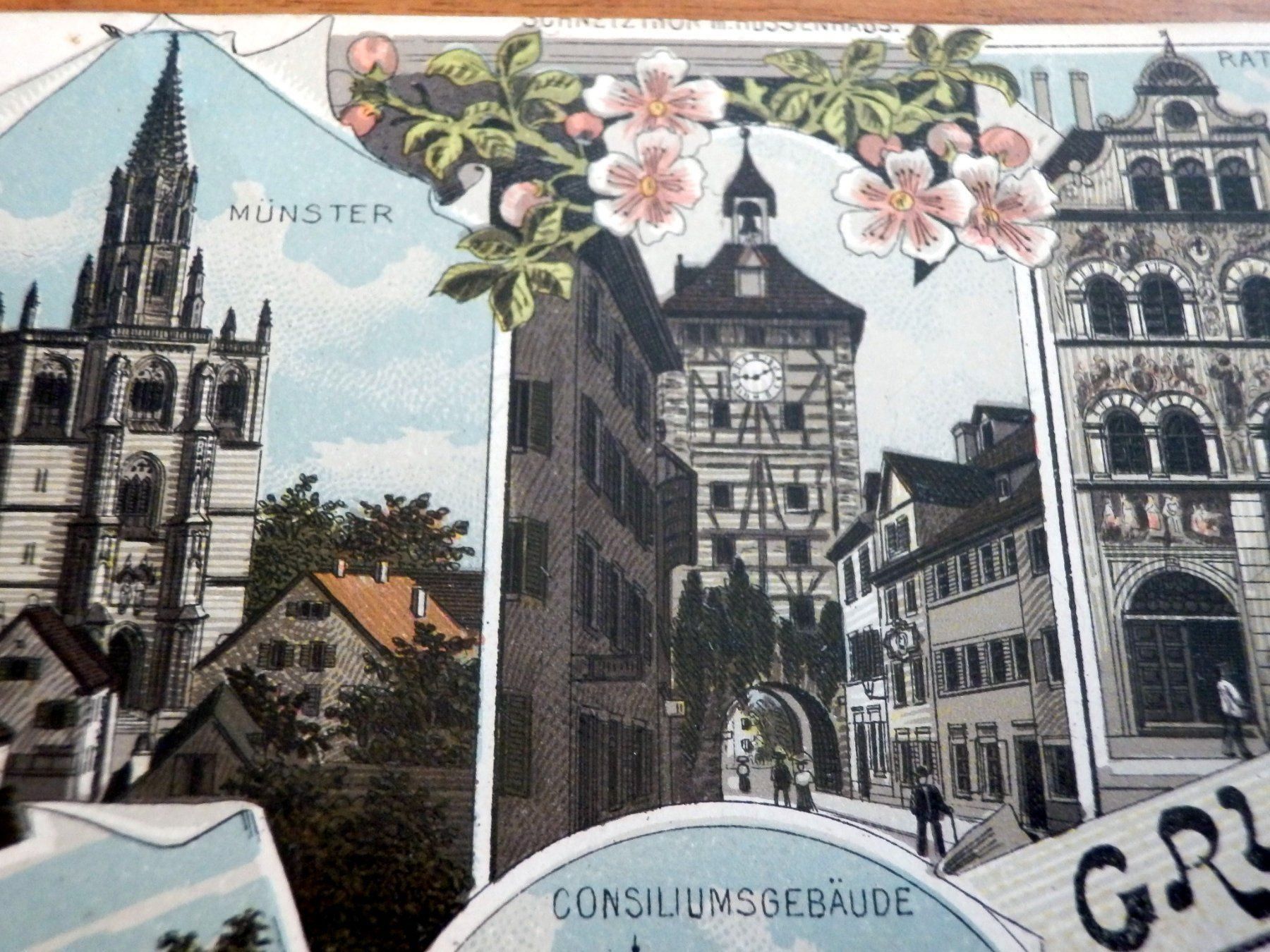 Ansichtskarten: Lithographie: Gruss aus Konstanz 17.5.99 – Gebraucht aus Ueberstorf von dinbau 3