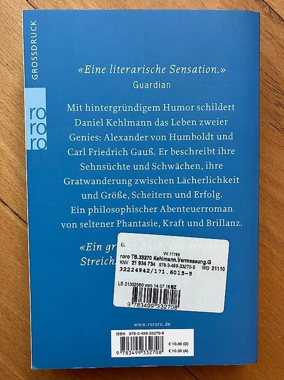 Libri: Daniel Kehlmann - Die Vermessung der Welt – Usato da Liestal venduto da mum_pv57 1