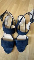 Sandales bleu marine en daim, taille 40, Made in Italy
