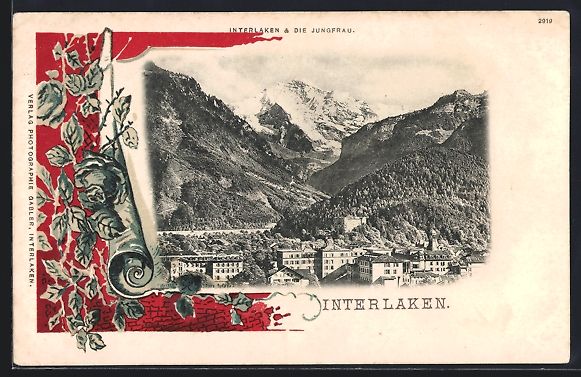 Cartoline postali: Interlaken, Teilansicht und die Jungfrau – Usato da Berlin venduto da bartko-reher