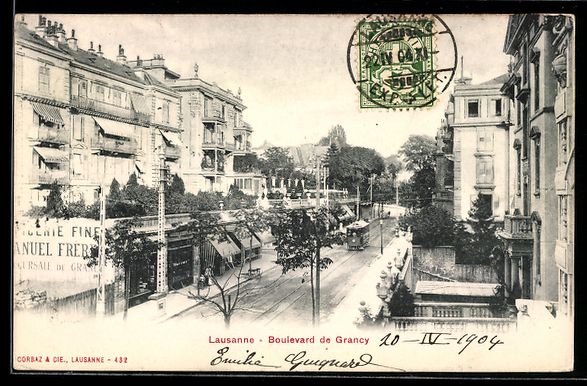 Cartes postales: AK Lausanne, Boulevard de Grancy, 1904 – D'occasion à Berlin par bartko-reher