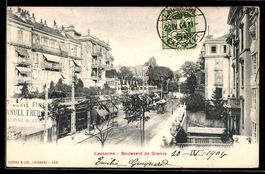 AK Lausanne, Boulevard de Grancy, 1904