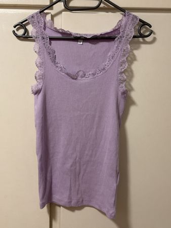 Clockhouse Lace Trim Lilac Tank Top