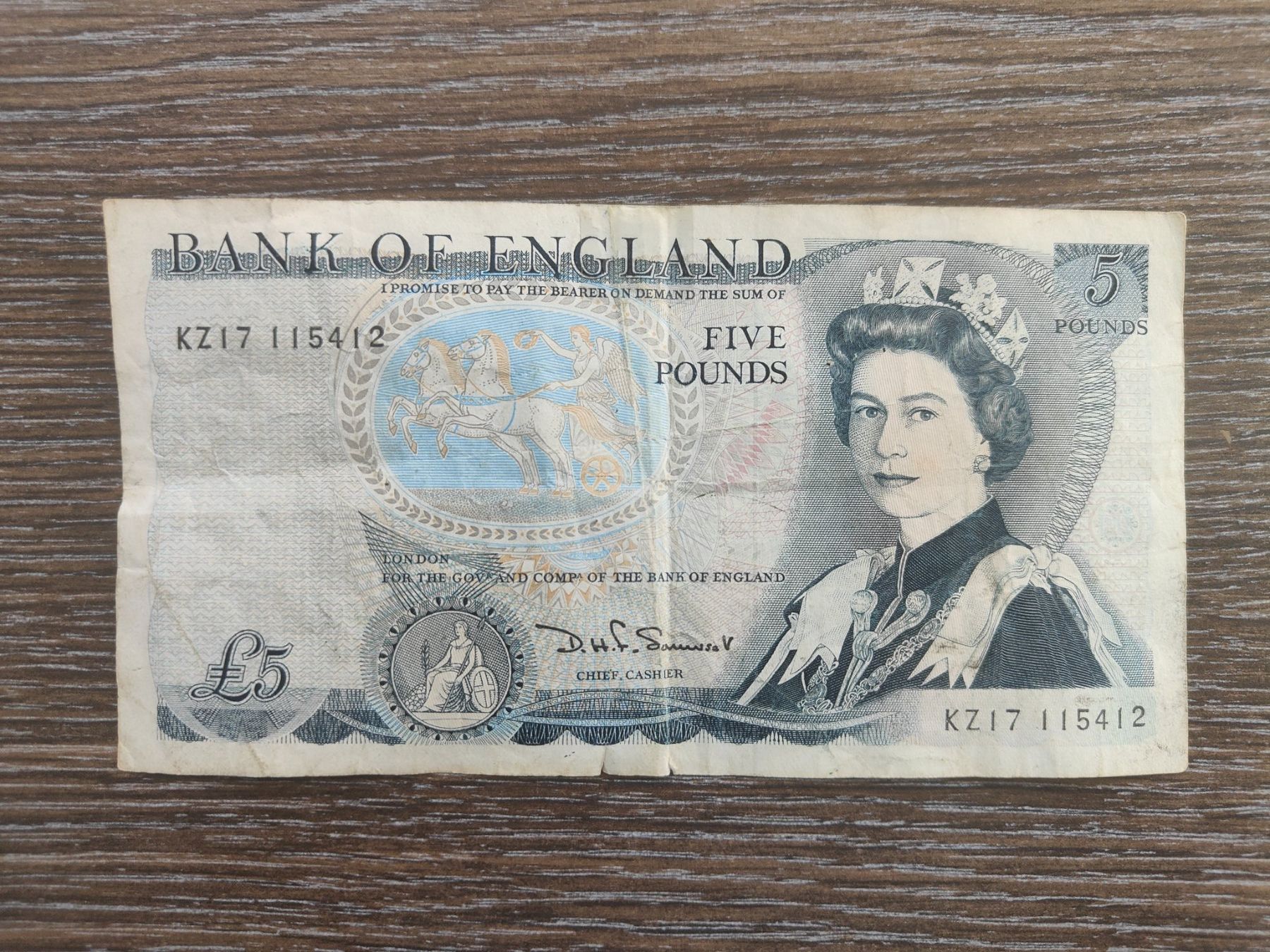 Banknoten: England 5 Pfund 1980 !!!!!! – Gebraucht aus Flaach von Lonzo99