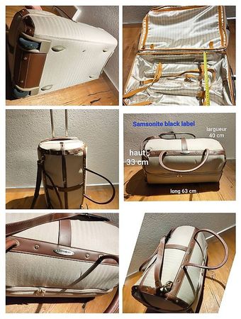 Grosse valise Samsonite à roulette réédition vintage label