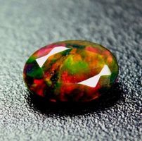 Natural Oval Faceted Ethiopian Black Opal "H2