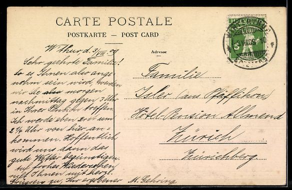 Cartoline postali: AK Winterthur, Am Walke-Weiher – Usato da Berlin venduto da bartko-reher 1