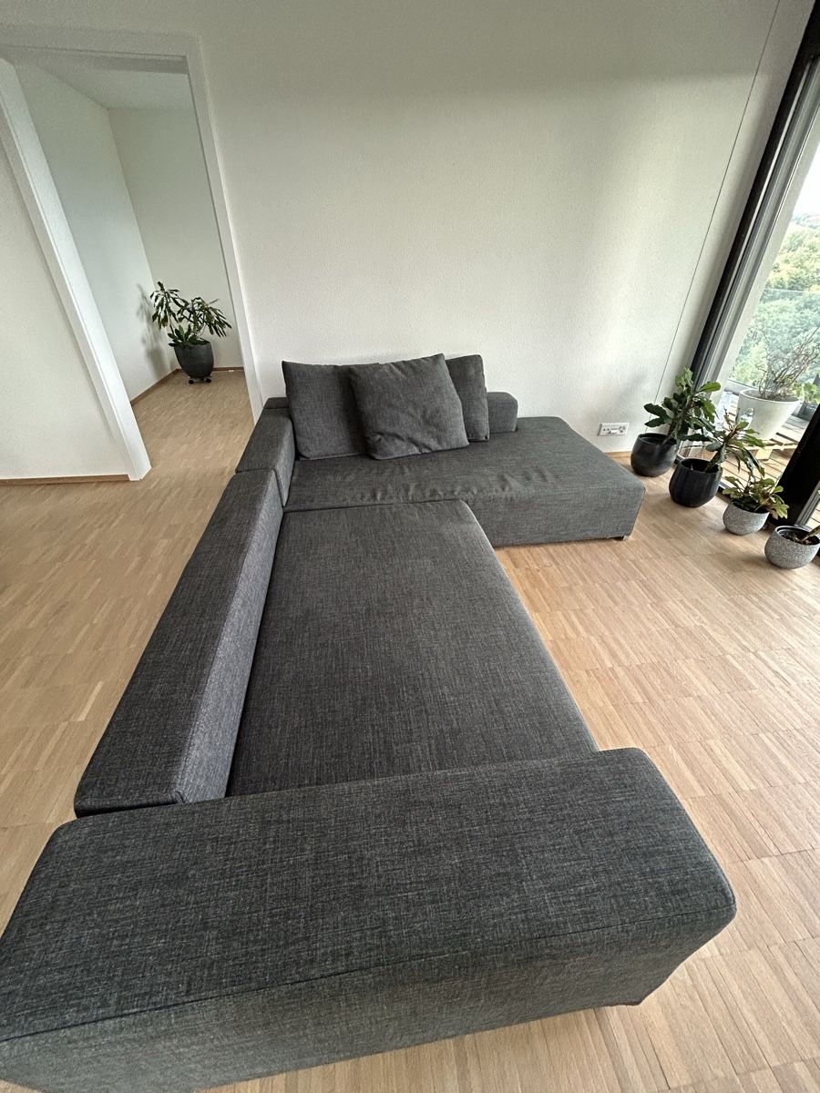 Sofas: Ecksofa und Schlafsofa Interio anthrazit Stoff – Gebraucht aus Utzigen von Crisbo 4