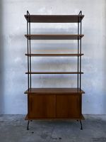 Mid Century 60er Jahre Teak Regal Freistehend String