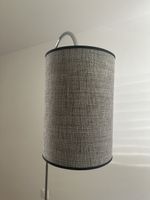 Bogenlampe Chrom mit grauem Stoffschirm guter Zustand