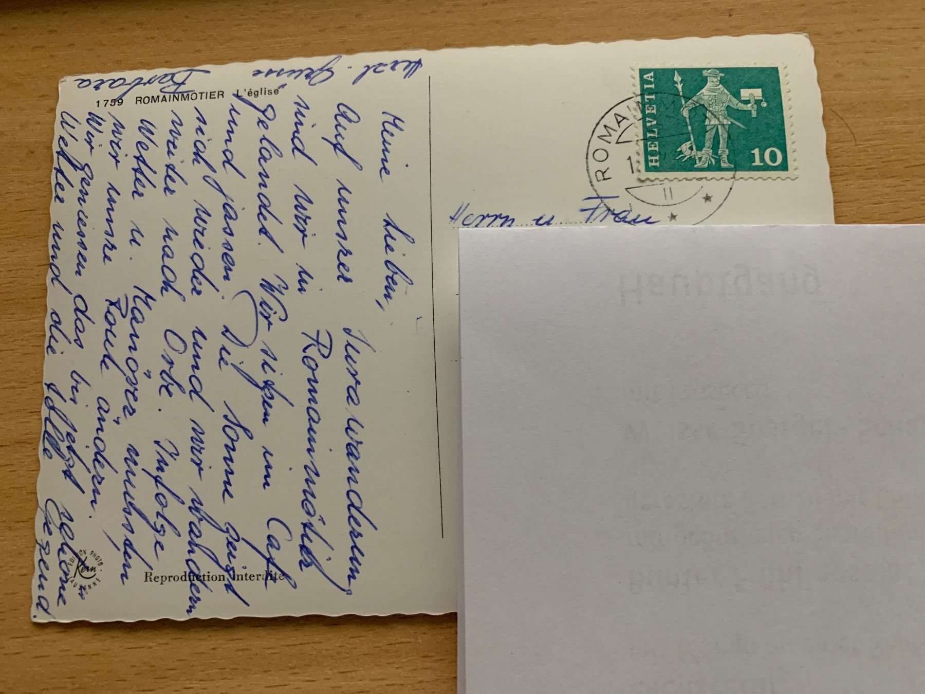 Cartoline postali: ANTIKE ANSICHTSKARTE ROMAINMOTIER KIRCHE********* – Usato da Ibach venduto da lisch3 1