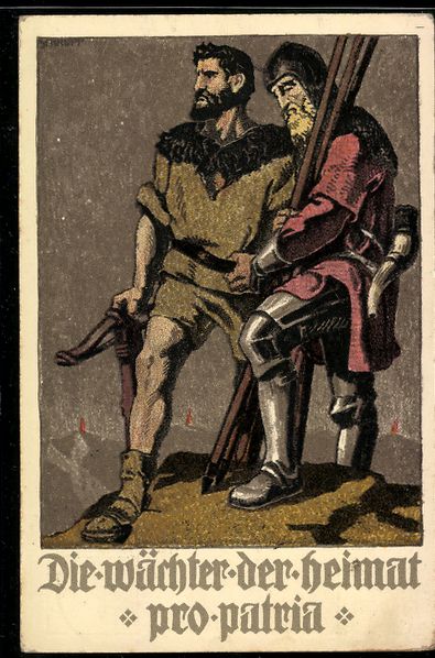Cartes postales: Bundesfeier 1910, Krieger mit Armbrust u – D'occasion à Berlin par bartko-reher