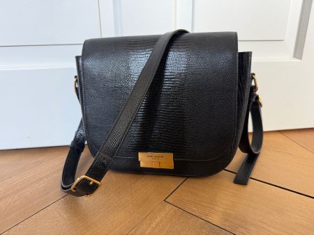 Schöne Vintage YSL Umhängetasche Leder Schwarz Elegant