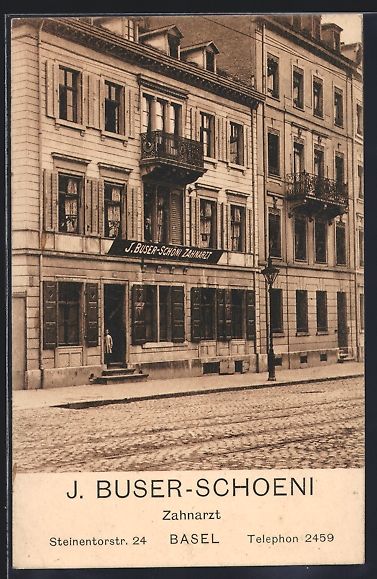 Cartes postales: Basel, Zahnarztpraxis J. Buser-Schoeni – D'occasion à Berlin par bartko-reher
