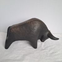  Karlsruher Majolika Dietmar Liedke 1988 Keramik Stier 