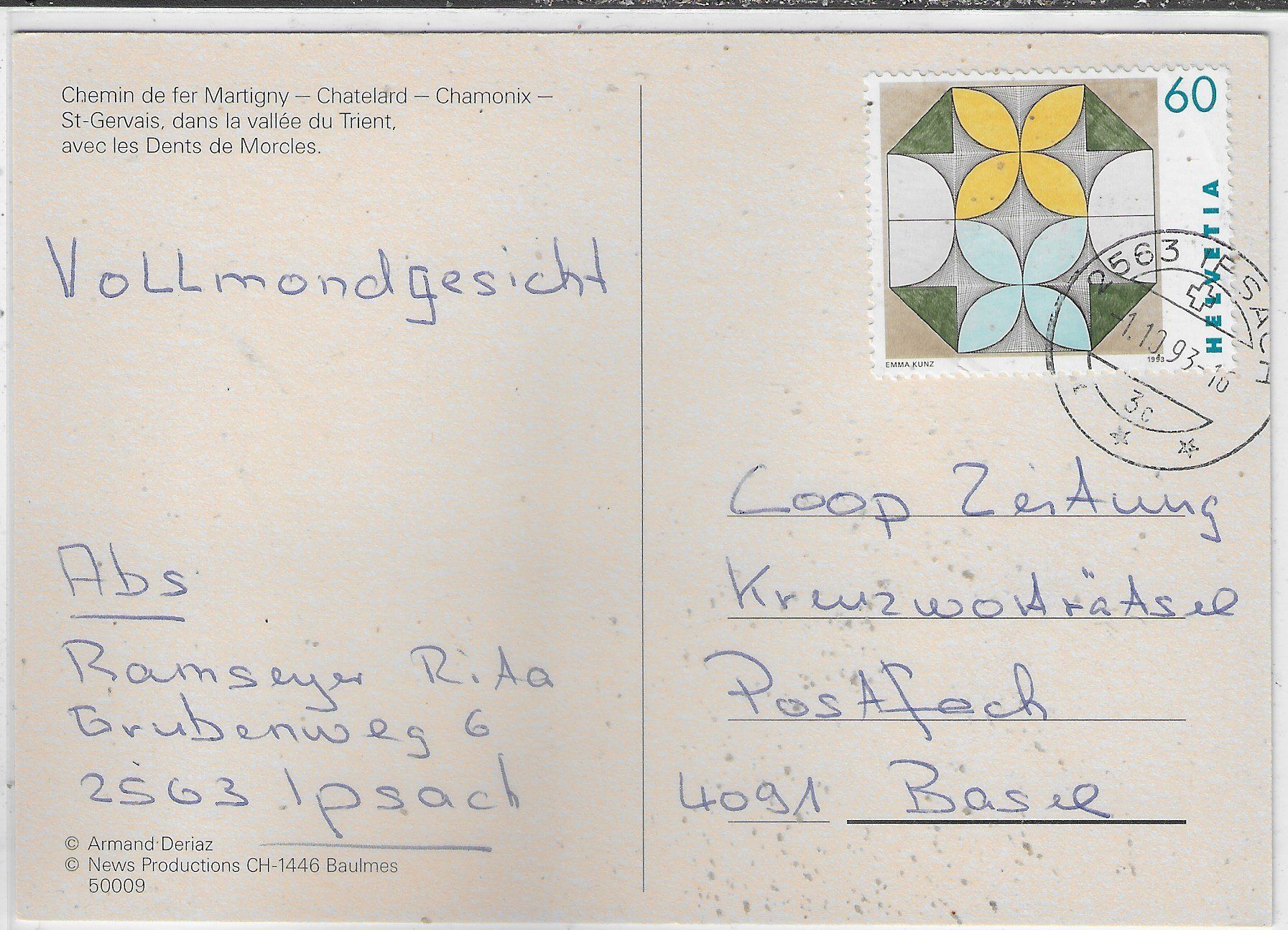 Cartoline postali: Chemin de fer Martigny-Chatelard-Chamonix-St. Gervais – Usato da Ettingen venduto da Kartenplanet 1