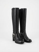 Elegante Geox Damen Langschaft Lederstiefel black Gr. 36 Top