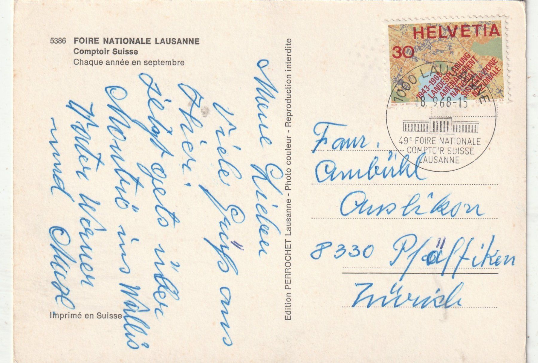 Cartoline postali: Lausanne – Usato da Lumbrein venduto da made02 1