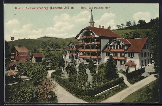 Cartoline postali: AK Schwarzenberg, Hotel, Pension Matt – Usato da Berlin venduto da bartko-reher