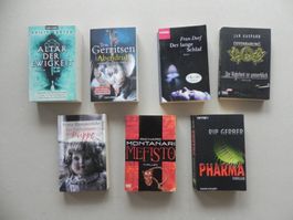 7 Taschenbücher Buch Roman Triller verschiedene Autoren