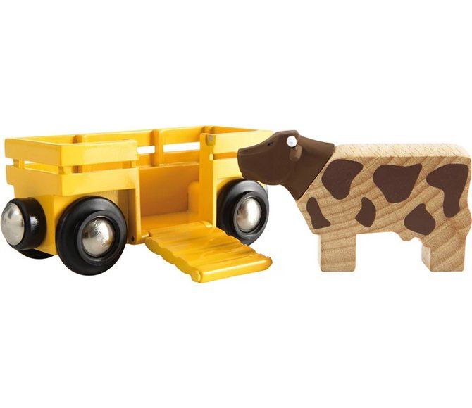 Brio Giocattoli: BRIO 33406 Tierwagen mit Kuh – Nuovo e nell'imballaggio originale da Oensingen venduto da Liquidations-Shop
