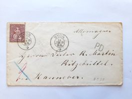 Brief 1868 - 50Rp.sitz.Helv. SBK43 - NYON 13.6.68 > DEUTSCHL