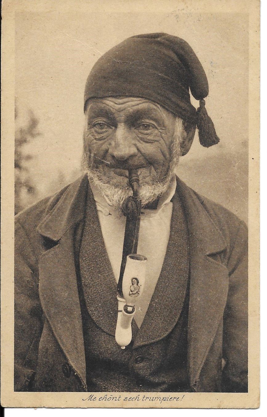 Ansichtskarten: Ansichtskarte "Grossvater mit Pfeiffe" – Gebraucht aus Möhlin von RoMe49