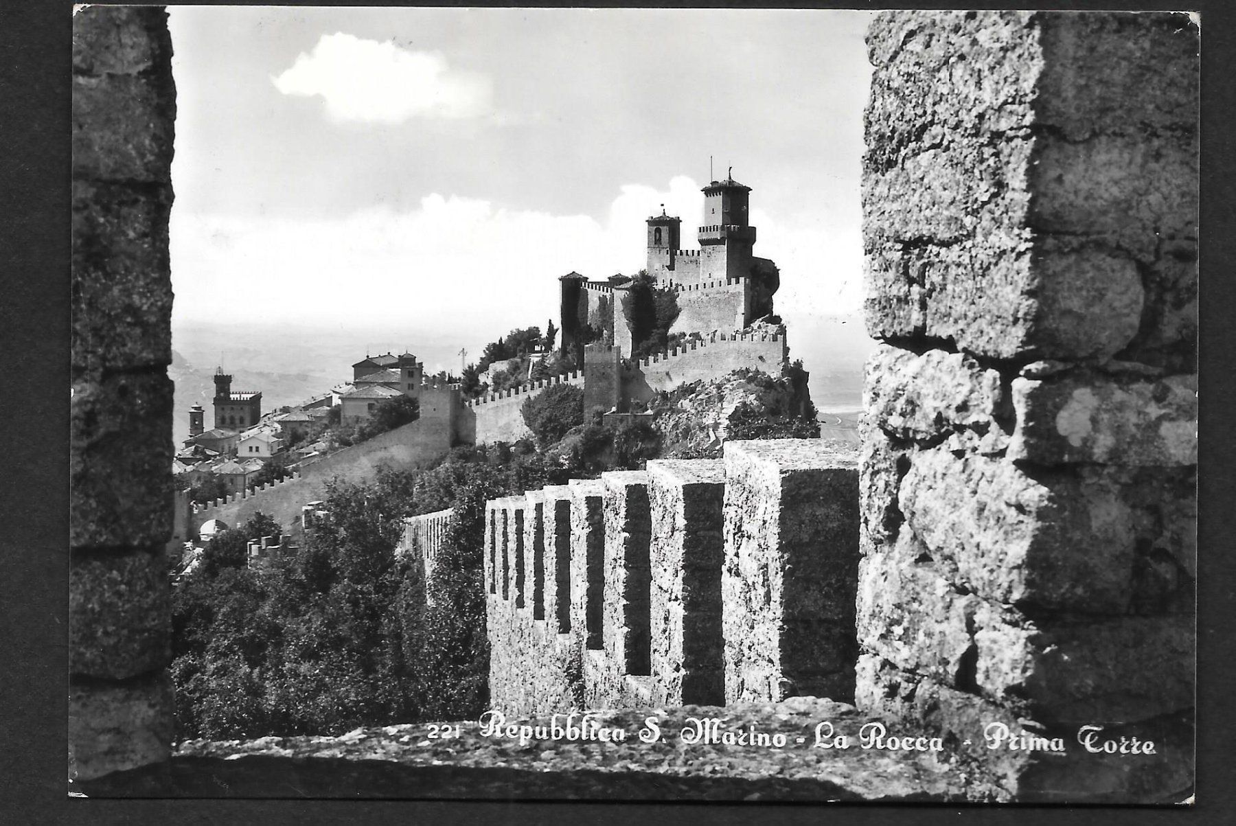 Tutti i francobolli: San Marino Ansichtskarte mit 7 Marken gest. 17.7.1958 – Nuovo (secondo la descrizione) da Olten venduto da clotaldi 1