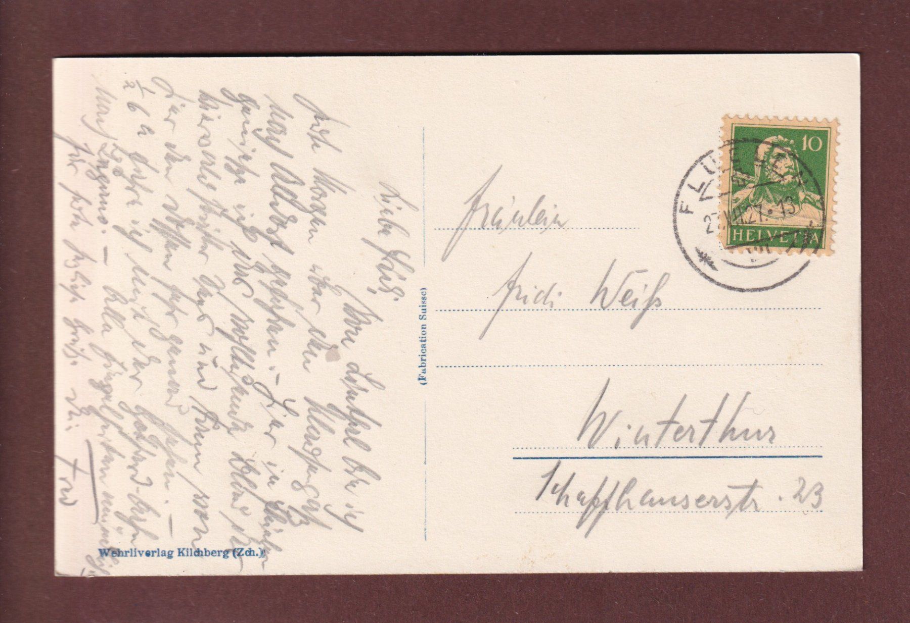 Cartoline postali: FLÜELEN - Bristenstock - 1927 – Usato da Pully venduto da nicecards 1